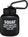 ONMYWHEY - Protein Powder & Suplemen Funnel Keychain, Portabel ToGo Container untuk The Gym, Workout, Fitness, & Travel - TSA Approved, Squat