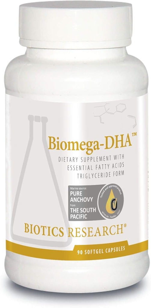 Riset Biomega DHA Fish Oil, 600 mg DHA, Supports Learning and Memory, Fetal Brain Vitamin, 90 Softgel Capsules