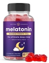 NutraChamps Melantinin Gummies for Better Sleep Aid Vitamin, 5mg or 10mg Dose, Vegan Natural Strawberry Flavor Support for Better Sleep, Healthy Sleep Cycles, 60 Gummies
