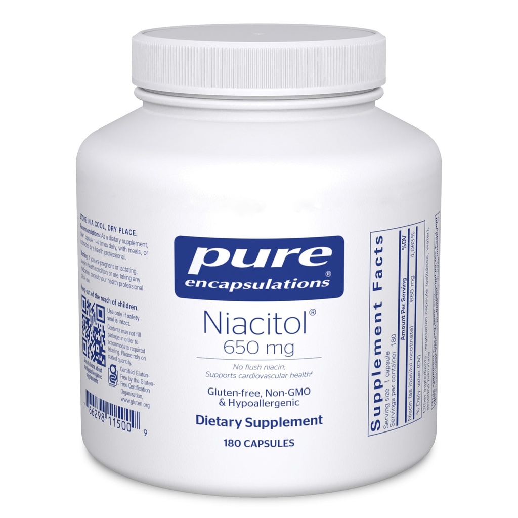 Penampakan Murni Niaceol 650 mg 124; Hipoalergenik No- Flush Niasin untuk Dull, Hormone Synthesis, dan Pembentukan Tissule 124; 180 Capsules