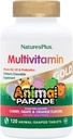 NaturresPlus Animal Parade Gold Children 's Multivitamin - Asported Cherry, Orange & Grape Flavors - 120 Animall-Shaped Chewable Tablet, Pack of 4 - Vegan, Gluten Free - 240 Total Servings