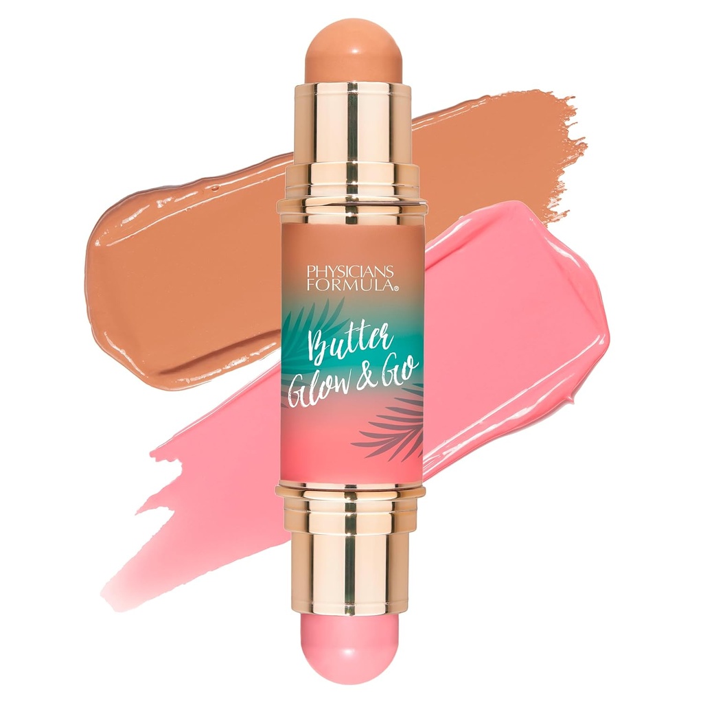 Dokter Formula Butter Glow & Go Multiuse Stick, Ultra- Creamy Radiant Finish Formula dengan Murumuru Butter, Vegan & Cruelty- Free- Beachy Pink
