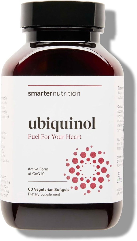 SMARTERNUTRISI Ubiquinol 100mg + Natural Plant-Based Omega 3 6 9 - Clinical Studied Ahiflower £Oil - Ultra Absorpsi CoQ10 for Heart Support - Non-GMO - 60 Softgels [30- Day Supply]