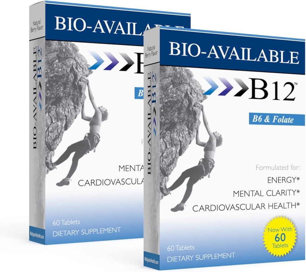 Wellgenix Bio Tersedia Sublinual B12-60ct (2 Pack) - Bantuan Fokus Multivitamin Harian Formula w / Vitamin C, B6, B12, Pelepasan & Biotin -Energy & Diet Suplemen & Overall Health