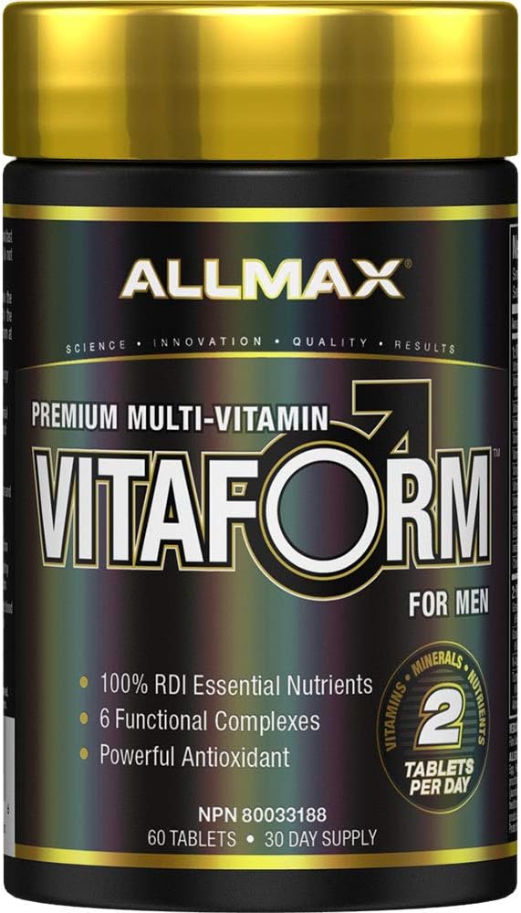 ALLMAX VITAFORM - 60 tablet - Premium Multivitamin untuk Pria - Six Functional Complex + Vitamin C, D3 & Zinc - 30 Servis