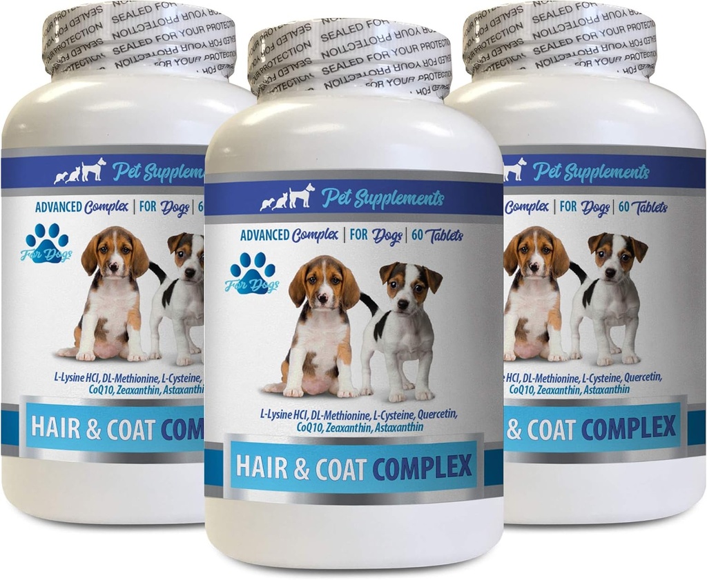 Anti inflamasi untuk Anjing - Rambut Anjing dan Kompleks Coat - Bantuan Itch-Imune - Vitamin dan Mineral - Dog Vitamin e Supplemen - 3 Botol (180 Treats)