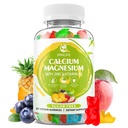 Kalsium Magnesium Zinc Tambahan dengan Vitamin D3, Gumim Bebas Gula untuk Pria Perempuan, Potensi Tinggi Magnesium Gummies untuk Bone & Muscle & Imune Kesehatan, Mencampur Flavors - 60 Cacah