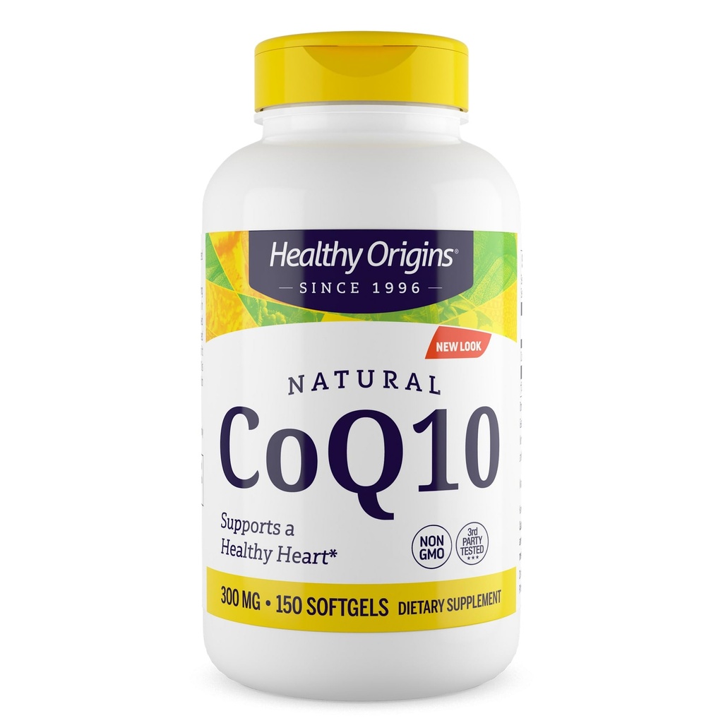 Origins Sehat ® CoQ10 300 mg - Natural Transport-Isomer Ubiquinone - Yeast Fermented, Supports Heart Health & Cellular Energy - Non-GMO 150 Softgels
