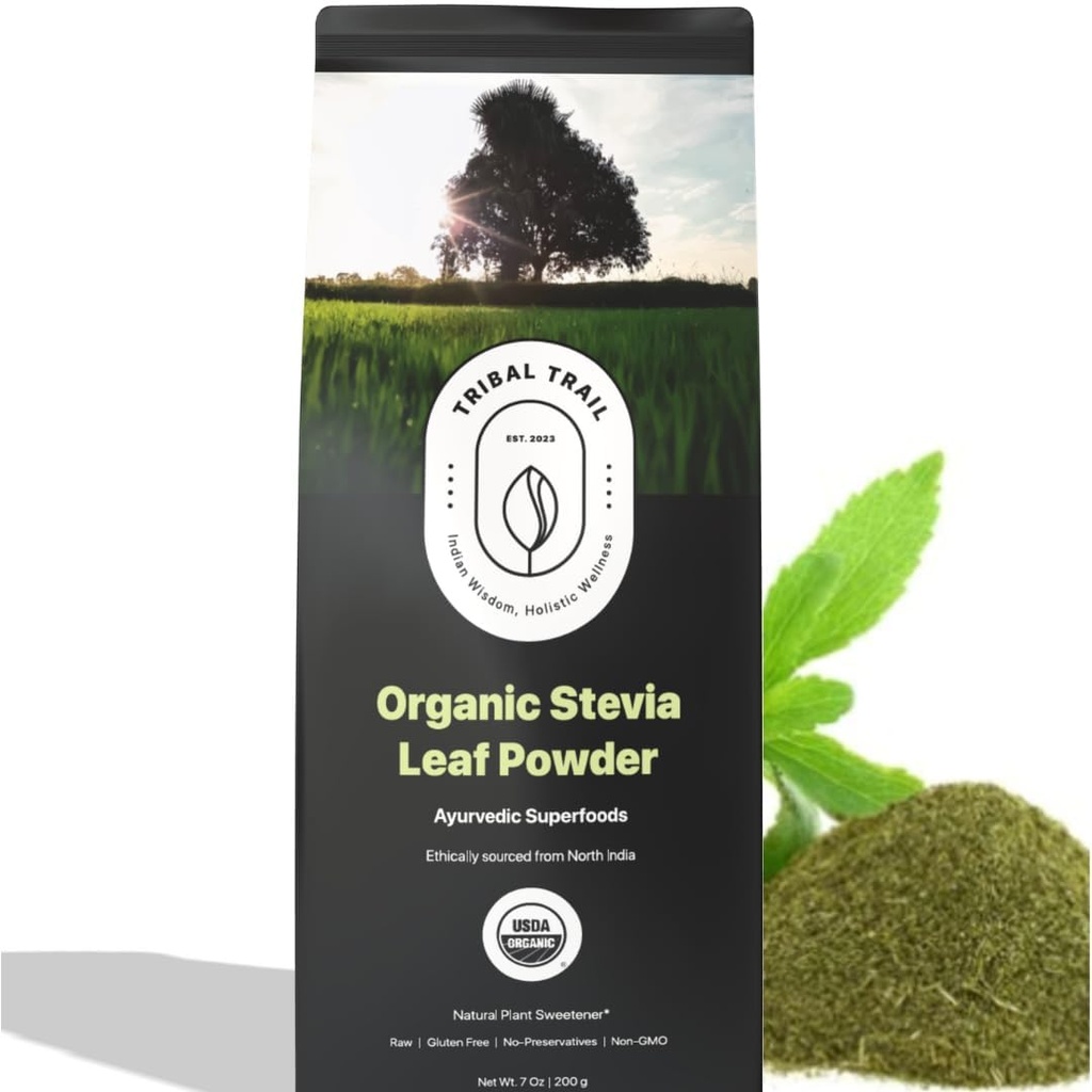 Organ Stepsia Powder 124; 7.05 oz 124; USDA Organik & None-GMO 124; Etically Sourced from North India 14; Recyclable Kraft Bags 124; Natural Suffia 124; Plant Based Sugar Free Substitives