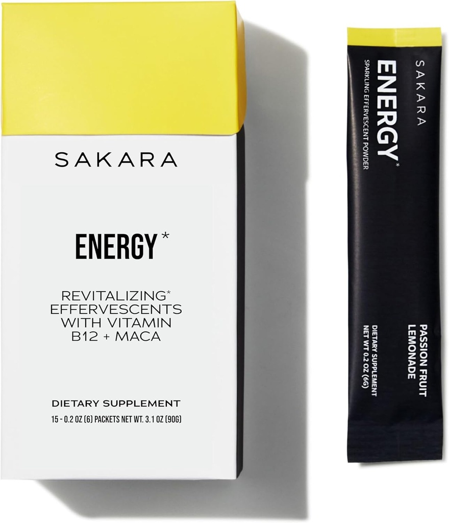 Effervescents Energi Sakara, 15 Paket - Didenda Hugar Free Electrolytes Pawder dengan Vitamin B12 & L Theanine, Paket Air Flavored, Powder Hidration, Energi Minum Bubuk Elektrolite