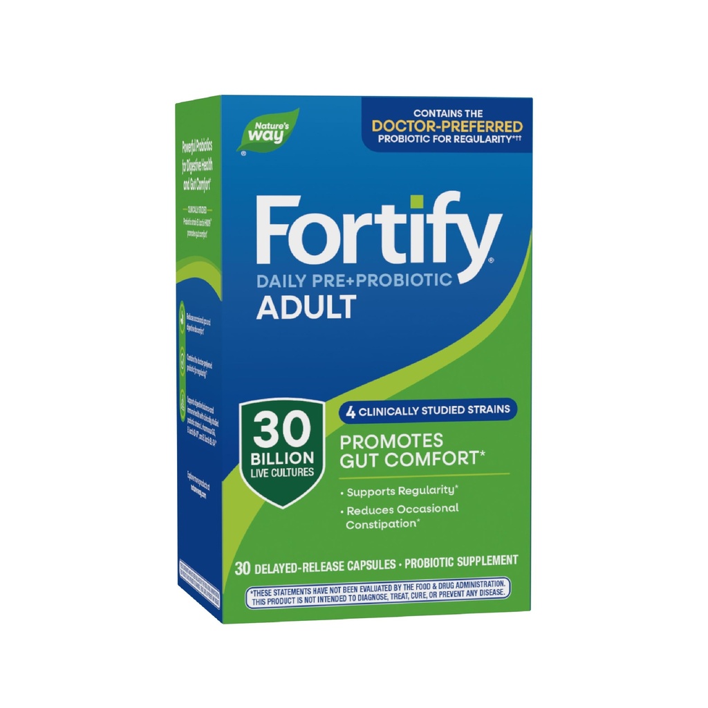 Nature 's Way Shotify Daily Pre + Probiotic Dewasa 30 Miliar, Progories for Immune and Digetical Health Support *, 30 Milyar Budaya Hidup, 30 Kapsul