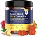 Super Blend Fiber Gummies for Adules - 8g Prebiotic Fiber Gummies, Support Digetical Health, Bloating Relief & Wellness, Infused with Ginger, Camu Camu & Matcha, Strawberry Flavor - 60 Count
