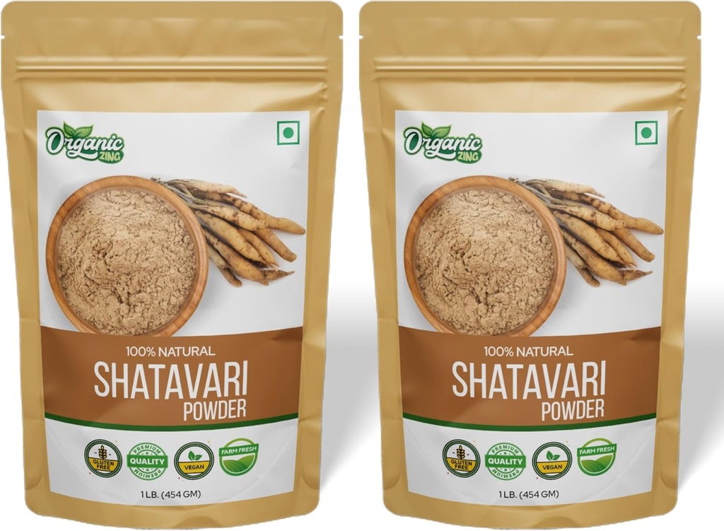 Empower Your WellBeing: Shatavari Powder Pure dan Natural Ayurvedic Herbal Suplemen, didedikasikan untuk Kesehatan Wanita - 16 oz (Paket 2)