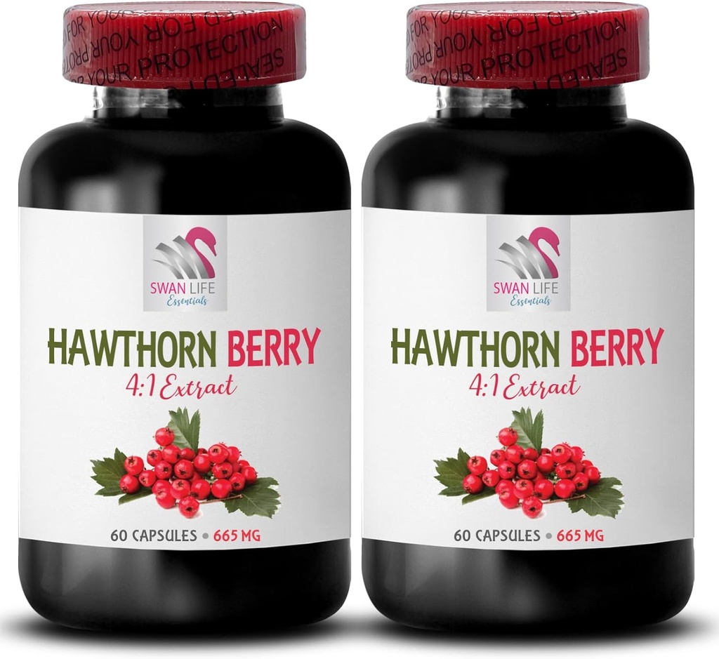 suplemen ekstrak hawthorn - HAWTHORN berry EXTRACT - berry suplemen, antioksidan suplemen untuk perempuan, antioksidan berry, ekstrak hawthorn berry organik, antioksidants untuk wanita 2 Bot 120 Caps