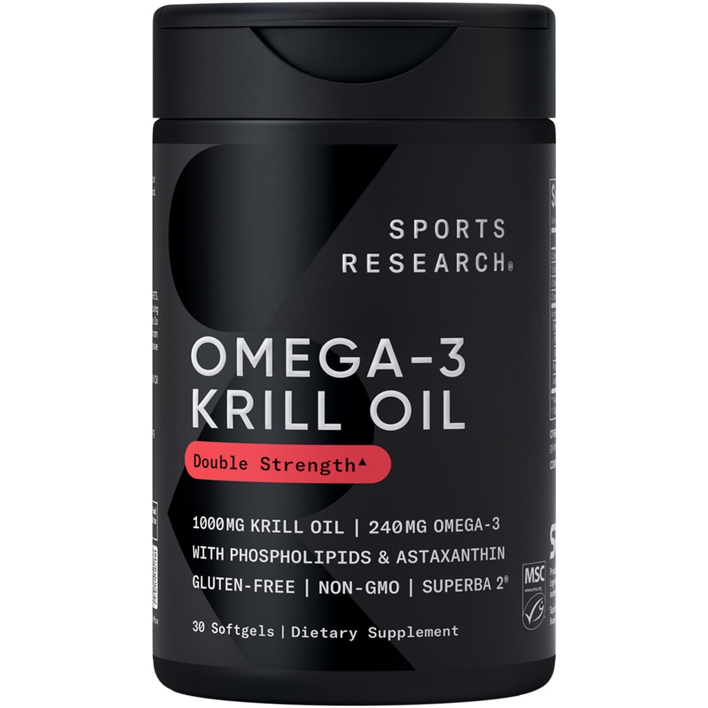 Penelitian Olahraga Krill Oil Suplemen dengan EPA & DHA Omega 3, Phospholipids & Astaxanthin dari Antartika Krill