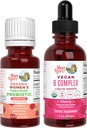 MaryRuth Organik Probiotic Precision Probiotic for Women (Raspberry) & B Complex Drops (Cherry)