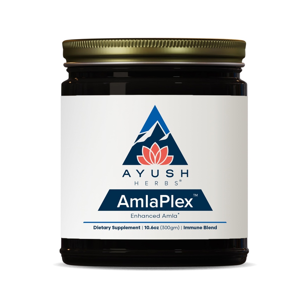 Ayush Herbs AmlaPlex - Amla Jam, Chyawanprash untuk Dukungan Ammune & Kesehatan Digetical, Chyavanprash, India Honey Jam dengan Amla, Ashwagandha - 106 oz Jar (1 Count)
