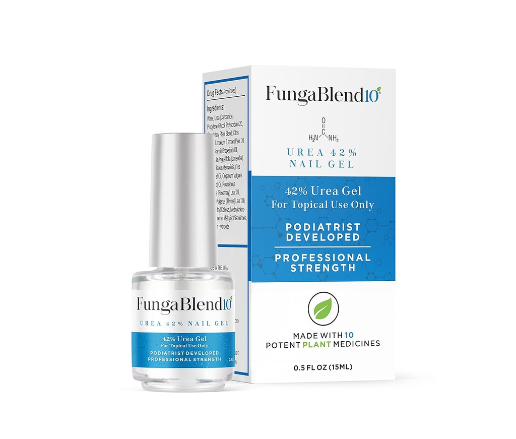 FungaBlend 10 - Urea 42% Nail Gel untuk Cure Fungus Lebih Cepat - Pengiriman Antifungal Medication langsung ke Fungus - Hasil Cepat Solusi Topical untuk Perbaikan Toe dan Finger Nail