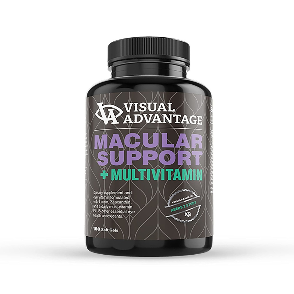 Lunovus Macalar Support Plus Multivitamin Berdasarkan AREDS 2 Study - Vitamin Mata untuk Dukungan Macau - Mineral Suplemen dengan Lutein dan Luxanthin - 180 Soft Gels