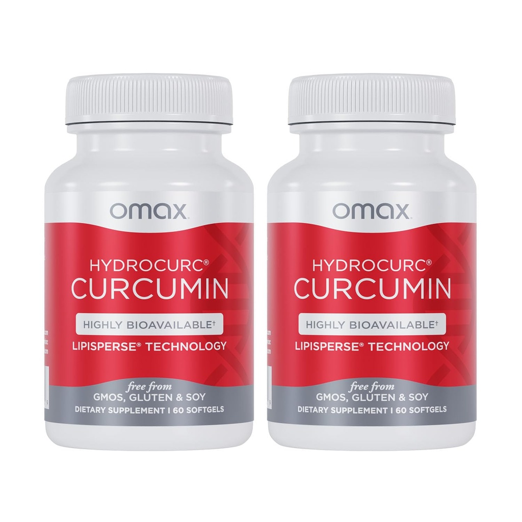 Omax3 2 Packa- HydroCurc Turcumin Softgels, MCT Oil Nanopail yang sangat tersedia untuk Potensi & Absorpsi, Kesehatan Gabungan, 120 Softgels