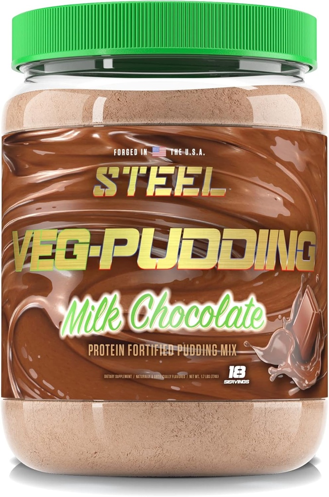 Steel Vevet - Pudding 124; Vegan Protein Pudding Powder Mix, Milk Chocolate 124; 18 Servings (1.5lbs)