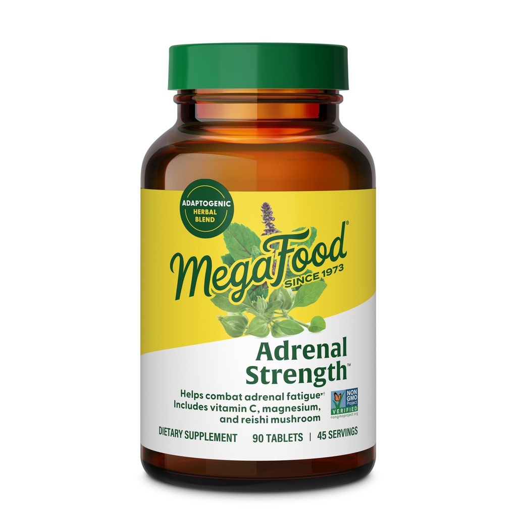 MegaFood Adrenal strength - Adrenal Support with Ashwagandha, Vitamin C, Magnesium Glycinate, Holy Basil, Astragalus - Reduces Cortisol Levels - Vegetarian