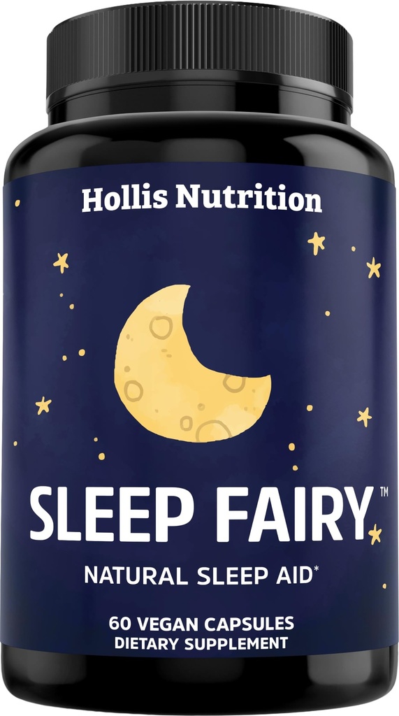 SLEEP FAIRY Natural Sleep Aid 124; Magnesium Glycinate 500mg, Melonatin 10mg, L-Theanine, B6, 5- HTP, GABA, Valerian Root & Ashwagandha 124g; Herbal Sleep Pills for Dewasa, Vegan Tidur 1244; MADE IN USA