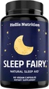 SLEEP FAIRY Natural Sleep Aid 124; Magnesium Glycinate 500mg, Melonatin 10mg, L-Theanine, B6, 5- HTP, GABA, Valerian Root & Ashwagandha 124g; Herbal Sleep Pills for Dewasa, Vegan Tidur 1244; MADE IN USA