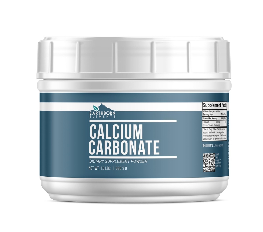 Elements Calcium Carbonate Powder (1.5 lb), Natural Antax, Convenient Mess Free Reavable Tub
