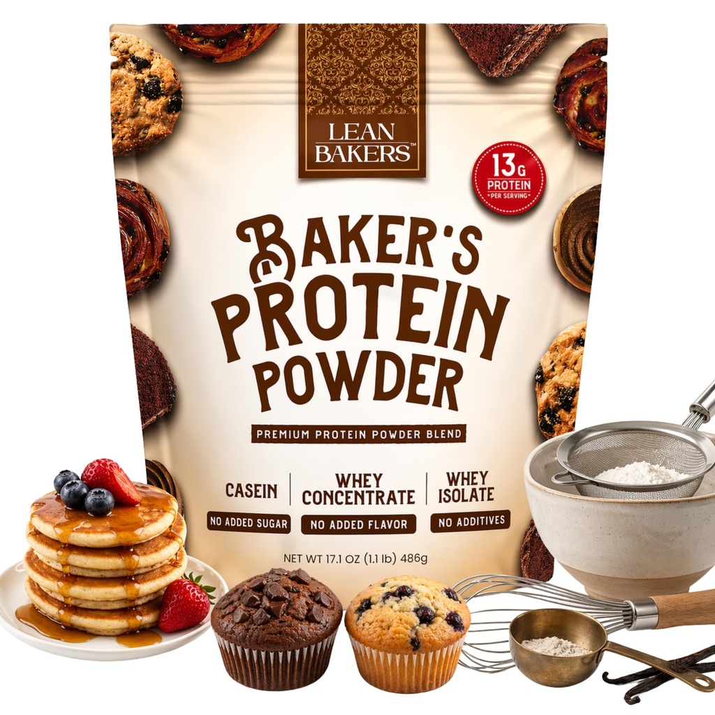 Powder Protein Baker Pure Natural Protein Blend, Whey Isolate, Whey Konsentrasikan, Casein, Gluten Free, tidak ada pemanis, Unflafeit, 17.1 oz, untuk Baking Protein Tinggi Rendah, Casein Low Calorie Snacks