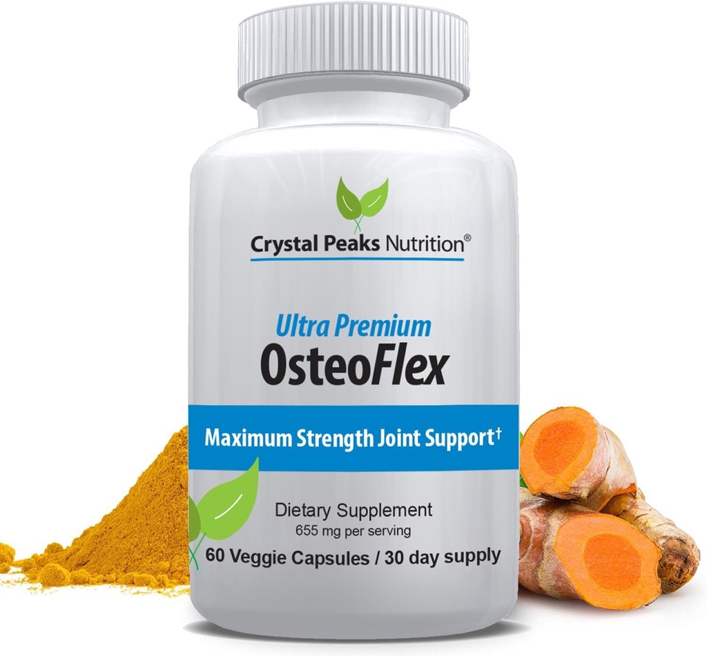 Curcuminoids Organic Osteoflex - Natural Turmeric & Bioperin for Optimal Absorpsi dan Maximum Joint Support. 60 Capsules, 30-Day Supply