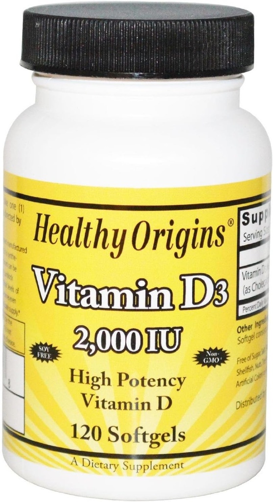 Origins Sehat Vitamin D3 Softgels, 120 Cacah
