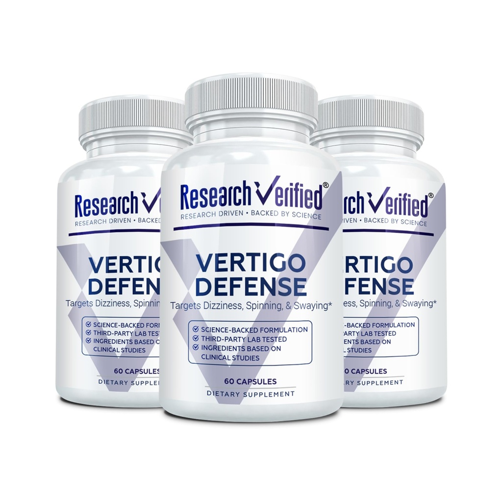 Research Verifikasi Vertigo Defense - Soothe Symptoms and Dukung Inner Ear Saldo - Vitamin D3, Ginger, Ginkgo Biloba, BioPerine - 180 Kapsul
