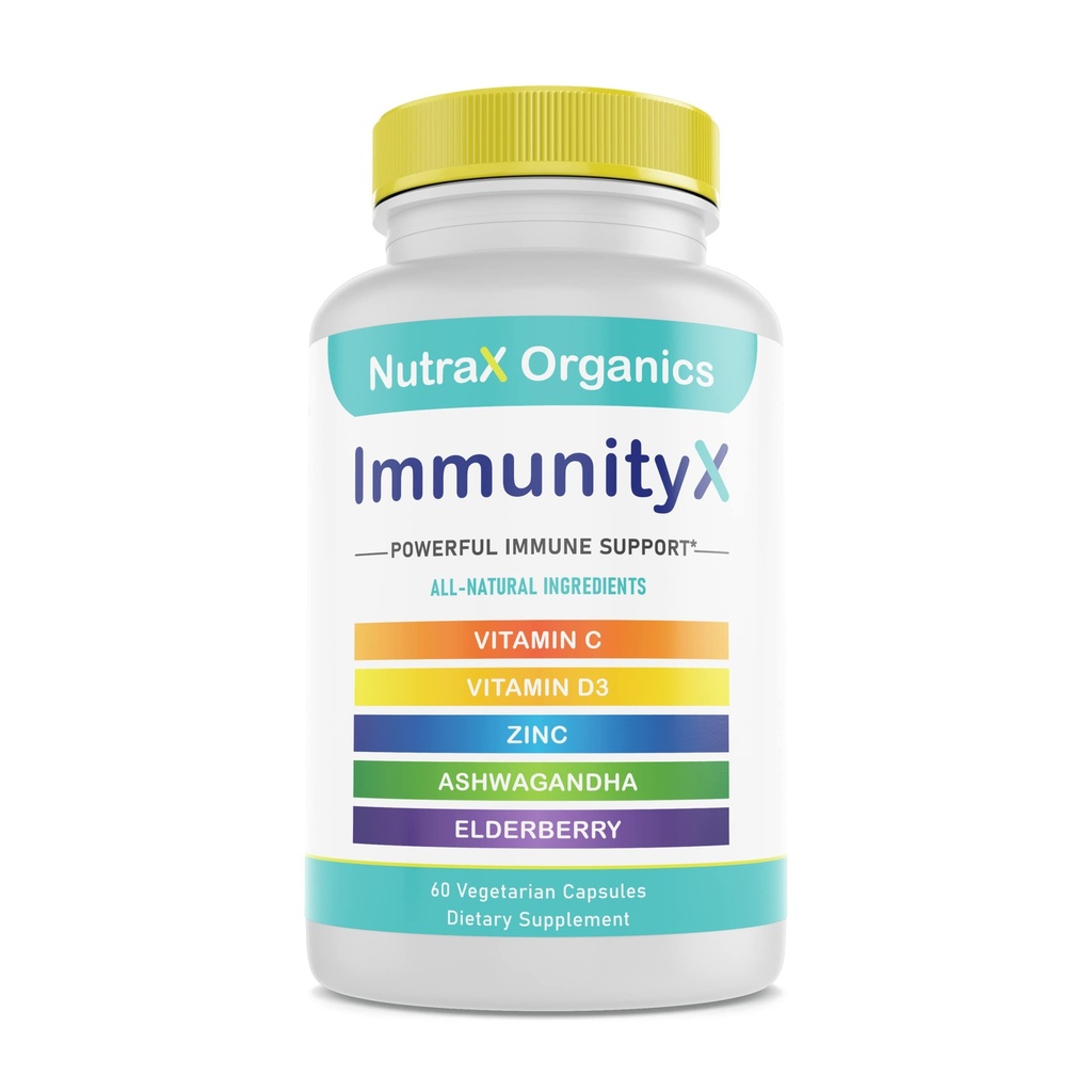 Semua - dalam Satu Dukungan Ammunian Organik Tambahan 60 Vegan Kapsul - Elderberry 500mg, Ashwagandha 500mg, 400mg Vitamin C dan Zinc - Vitamin D3 - Immune Boosters untuk Dewasa