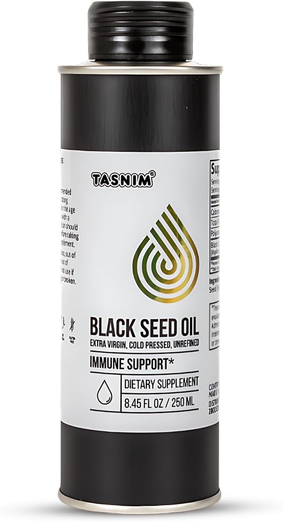 100% Ethiopia BlackSeed Oil 8.45 Oz - Cold Pressed Black Seed Oil for Immune, High Potency 5.7% - 21% Thymoquinone Skin, Hair & Overll Health - Unfure Black Cumin Seed Oil - Gluten Free
