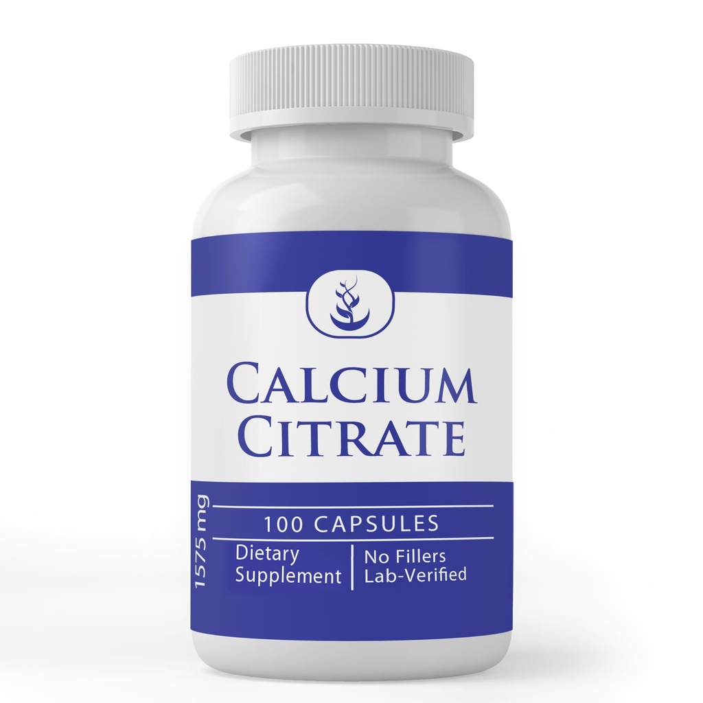 Murni Ingrediens Calcium Citrate (100 Capsules), Selalu Murni, Tidak Ada Addonist Atau Pengisi, Lab Verifikasi