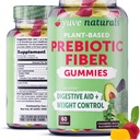 Yuve Prebiotic Fiber Gummies - Delicious - 3g Soluble Fiber Suplement - Support Digetical Health & Regularity - Vegan & Gluten- Free Fiber Gummies for Dewasa & Kid - Non-GMO & Low Sugar - 60 Count