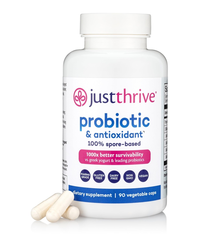Hanya Thrive Probiotic & Antioksidant Suplemen - 100% Spore - berbasis Digetsy dan Imune Dukungan - Gluten Bebas, 90 Caps