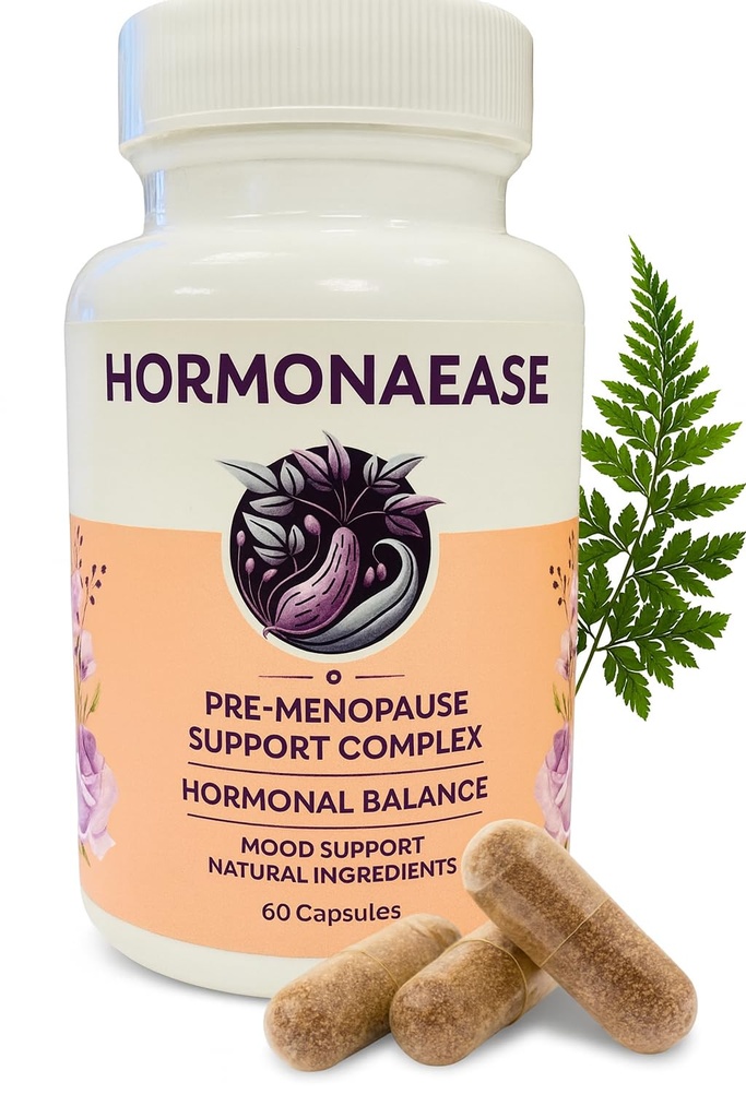 HormonaEase Women 's Wellness Supplement - Vegan Hormonal Saldo, Mood & Energy Support with Maca Root & Dong Quai