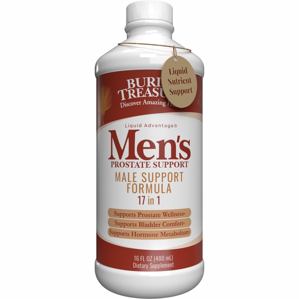Treasure yang Dikubur: Prostat Pria Lengkap - Suplemen Formula Alam Herbal w / Saw Palmetto, Pygeum Bark, & Stine Nettles untuk Mendukung Urance & Prostat Fungsi - 16 oz