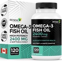 EPA & DHA - Mendukung Heart, Brain, Eye Health, & Triglyceride Reduction - No Fishy Aftertaste - Made in Canada - 120 Softgeels