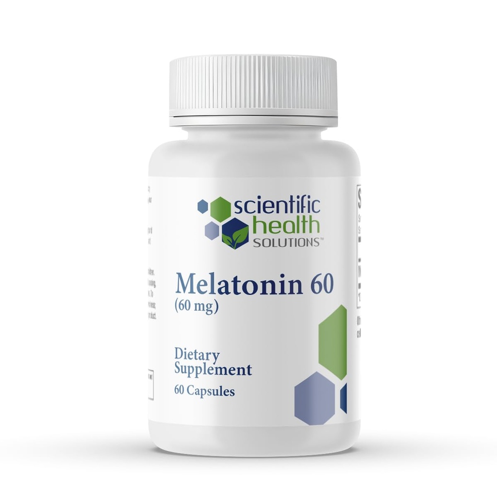 Melonatin 60mg 124; High Dosage Meltonain di Easy- to-Swallow Capsules 12.4; Vegan, Non-GMO & Gluten- Free 124; US- Made Extra Kekuatan (Single)