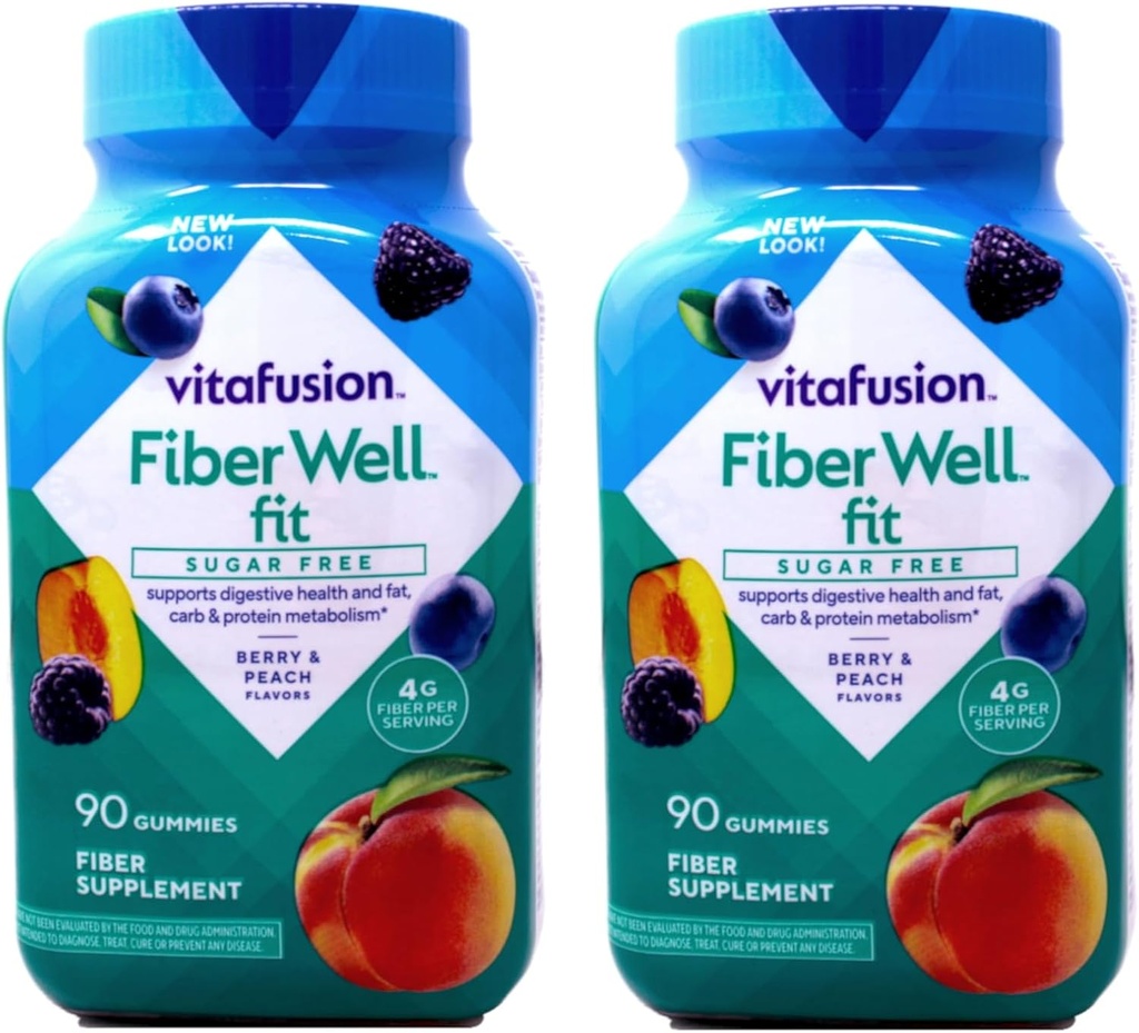 Vitamin Fiber Well Fit Sugar Free Gummies - 90 ct, Pack of 2