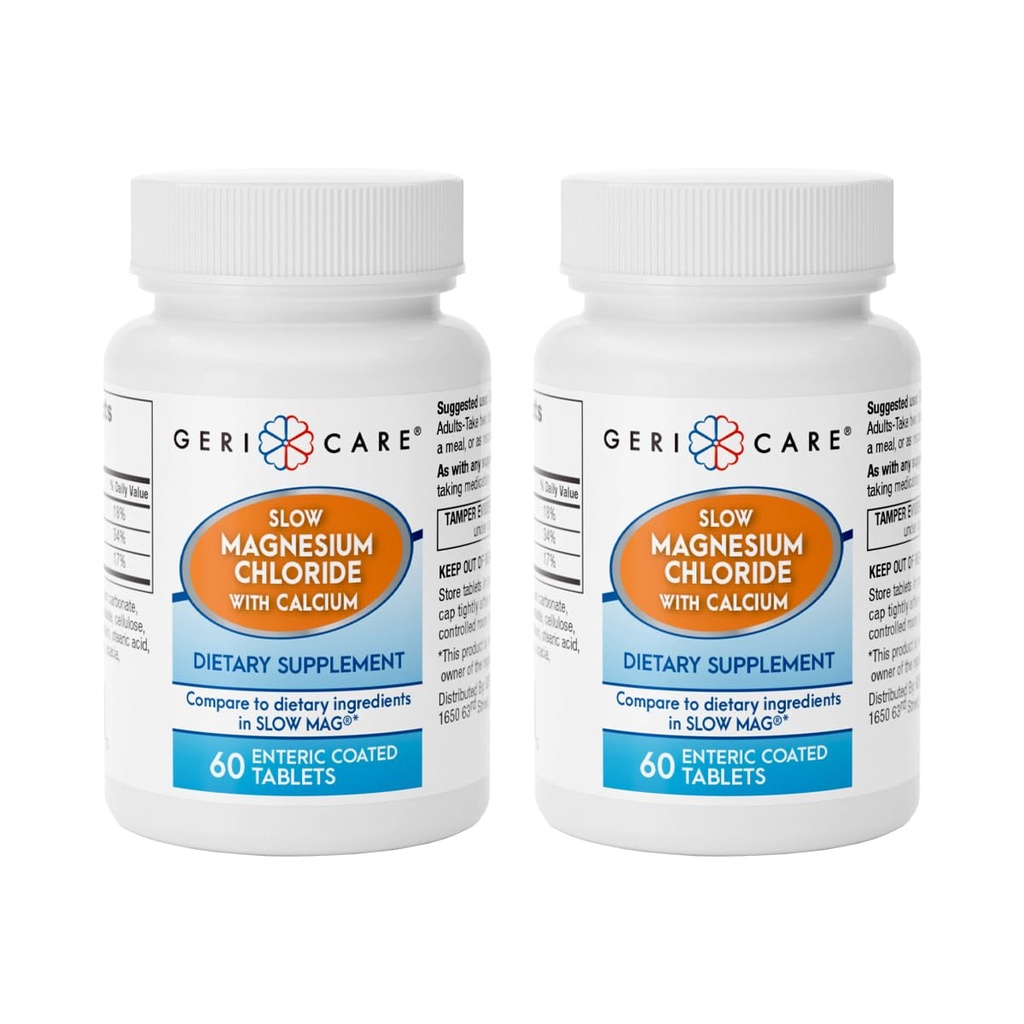 Gericare Slow Magnesium Chloride 124; Calcium Tablet oleh Geri- Care 124; Suplemen Nutrisi 124; 60 Count Bottle (Paket 2)