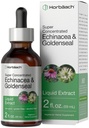 Horbäach Echinacea Goldenseal Liquid Taincture Drops 124; 2 quid oz 124; Extract Bebas Alkohol 124; Vegetarian, Non- GMO, Gluten Free Suplemen