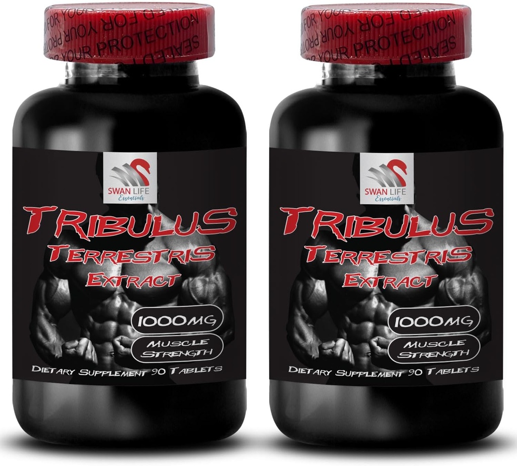 Alami Stamina Boost - TRIBULUS TERRESTRIS Ekstrak - Kekuatan & Aktivitas Dukungan, Optivisasi Energi Formula, Pembangunan, Performance Body Blend, Pemulihan Aktif, Pemulihan Energi 2Bot 180Tab