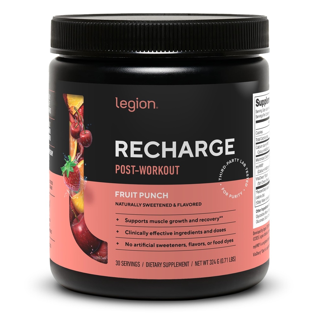 LEGION Isi Ulang Suplemen Kerja Kerja - Semua Pembangun Otot Alam & Pemulihan Minum dengan Monodrate Creatine Monohygate Micronized. Tentu Sweetened & Flavored, Aman & Sehat (Pukulan Buah, 30 Serve)
