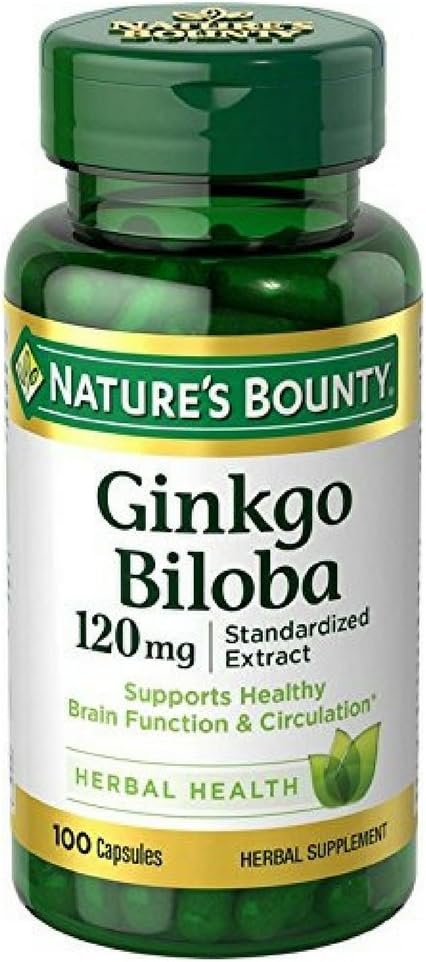 Nature 's Bounty Ginkgo Biloba 120mg, 100 Kapsul (Paket 4)