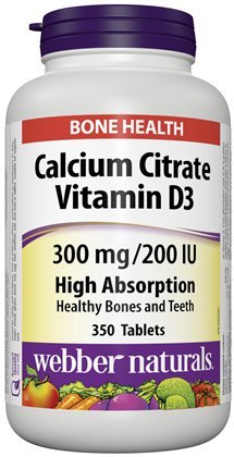 Webber Calcium Citrate Vitamin D3, 300mg / 200LU Absorpsi Tinggi, 350 Tablet
