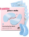 Grace & stella Award Winning Under Eye Mask Deduce Dark Circles, Puffy Eyes, Undereye Bags, Wrinkles, Gel Under Eye Patches, Birthday Gifts for Women - Vegan Cruelty- Free Self Care (48 Pairs, Blue)
